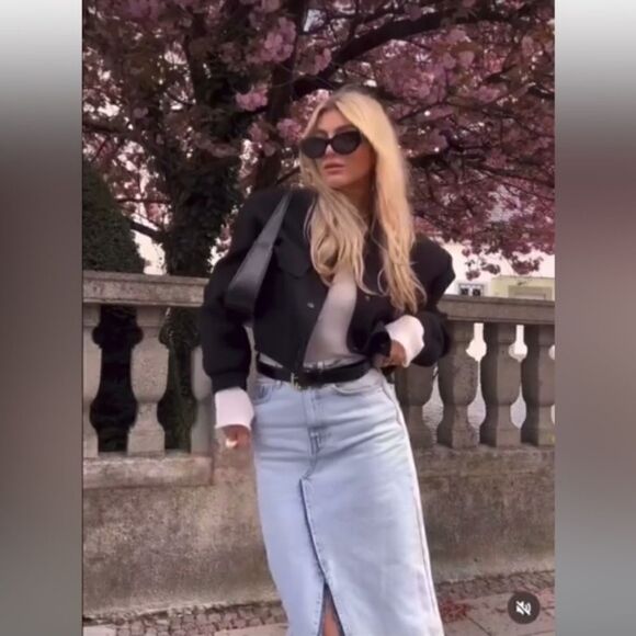 Zara DENIM SKIRT TRF LONG SKIRT DENIM - Picture 4 of 14